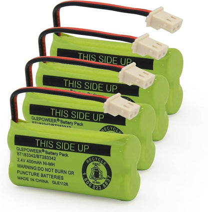 BT183342 BT283342 BT166342 BT266342 BT162342 BT262342 Battery Compatible with CS6114 CS6419 CS6719 EL52300 CL80111 Cordless Handset Phone (Pack of 4)