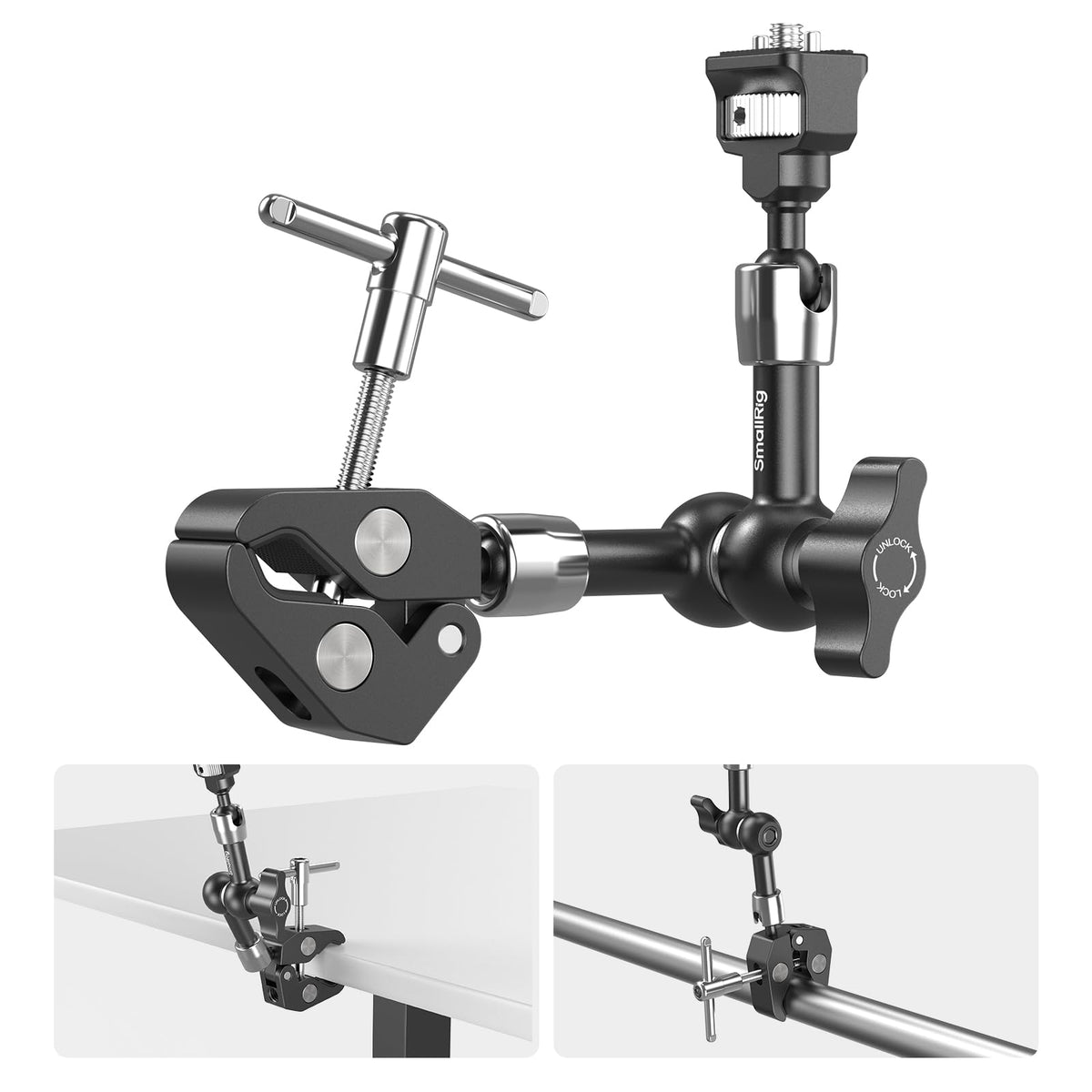 SMALLRIG Magic Arm Clamp Kit, Camera Mount Friction Arm with Super Clamp