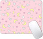 IMAYONDIA Pink Kawaii Mouse Pad, Cute Moon Bunny Small Mouse Mat，Aesthetic Anime Mousepad for Women Kids Office Home School, Computer PC Laptop Mice Pad, 9.5 x 7.9 Inch