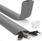 4ft Cord Cover for Wires on Floor, Grey Extension Cable Management, Hide Electrical Hider Protector, Cable Cavity: 0.78" W x 0.32" H