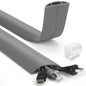 LZEOY 4ft Cord Cover for Wires on Floor, Grey Extension Cable Management, Hide Electrical Hider Protector, Cable Cavity: 0.78" W x 0.32" H