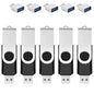 5 Pack 128GB USB Flash Drive with Type C Adapter and Storage Box USB 2.0 High Speed Metal Pen Drive 360° Rotatable Storage Memory Stick for Phone/Pad/PC/Laptop/Android - Black(5-Pack 128GB)