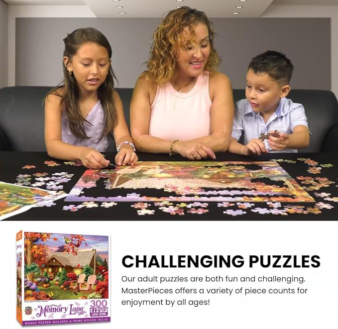 MasterPieces - 300 Piece Jigsaw Puzzle, Large EZ Grip, Goldfinch Farms, Adult & Family Fun, Non-Glare, 18"x24", Puzzles 300 Pieces for Adults