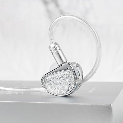 STA-K In Ear Monitor, EarAcoustic Audio HiFi Stereo Wired Earbuds,Hybrid Dual Drivers IEM Headphones,Crystal Clear Sound IEM Earphones with 2 Pin Detachable Cable for Musicians(NO Microphone,Silver)