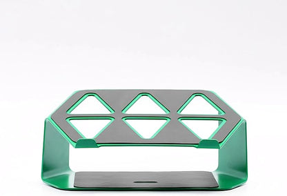 NUMIN Facet Laptop Station Green | Laptop Tabletop Stand Tall Height Ventilated | Sturdy Rust Free Metal Design | Anti Slip leatherite Surface | Compatible for MacBook, HP, Dell, Lenovo