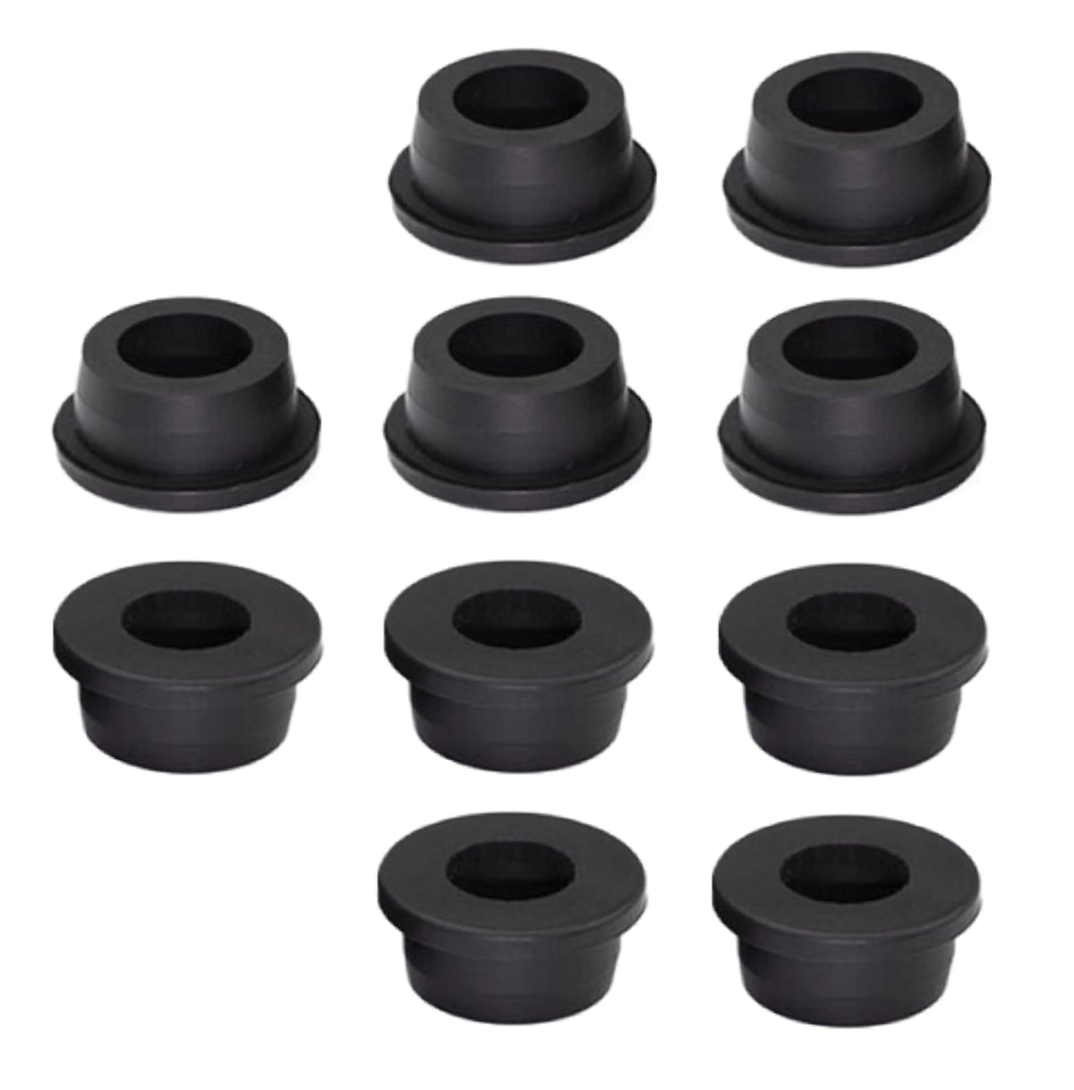 10 pcs 13/16" Drill Hole，3/8" ID Black Silicone Top hat Rubber Grommets for Wiring，Automotive，Firewall，Hole Plug，Desk，Screw，Water and Gas Pipe，Drain，House Siding，Cable Bushing，Glass，Wire Plug