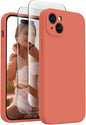 FireNova Designed for iPhone 15 Case, Silicone Upgraded [Camera Protection] Phone Case with [2 Screen Protectors], Soft Anti-Scratch Microfiber Lining Inside, 6.1 inch, Pink Pomelo