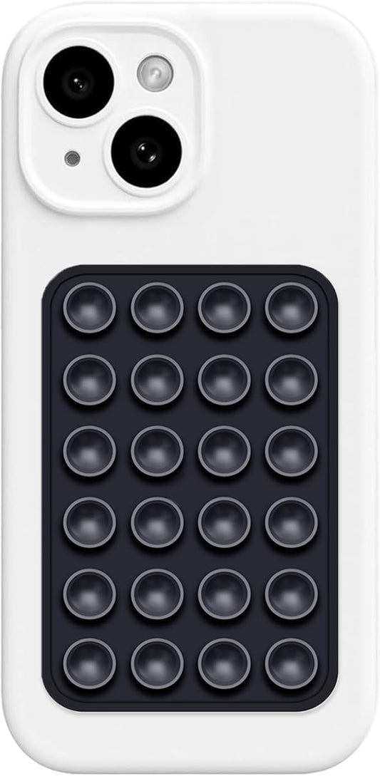 AZXYI Anteel Silicone Suction Phone Case Mount, Silicon Adhesive Suction Cup Phone Mount, Non Slip Sticky Phone Grip for Cellphone, Strong Grip Holder for Selfies and Videos (Black)