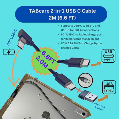 TABcare Anti-Theft Acrylic VESA Enclosure Made for Apple iPad 10 10.9" 2022, iPad 11 11" 2025 with Low Profile Wall Mount Kit & 90-Degree Angle USB C Charge Cable (Black)