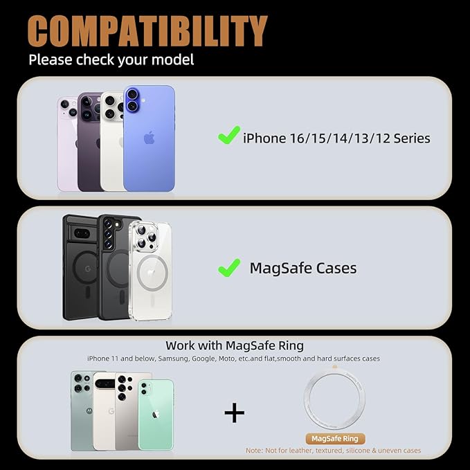 IST IDEA for Magsafe Tripod, Tripod for iPhone Lightweight Aluminum Alloy & Angle Adjustment & Strong Magnets iPhone Tripod Stand Compatible with 17/16/15/14/13/12 (Included Metal Ring)