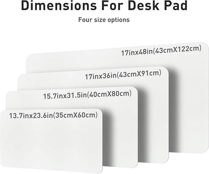 Aothia Leather Desk Pad Protector, Mouse Pad,Office Desk Mat, Non-Slip PU Leather Desk Blotter, Laptop Desk Pad, Waterproof Desk Writing Pad for Office and Home (48"x17", Off-White)