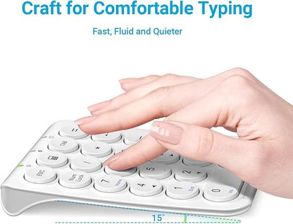 iClever Number Pad, KP08 Bluetooth Number Pad, Ultra Slim and Lightweight, USB-C Charge, Number Pad for Laptop, iPad, Mac, iMac, Tablet, PC Desktop
