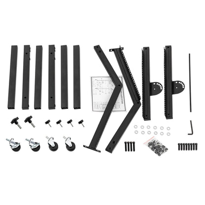 9U Professional DJ Stand Rack Mount DJ Mixer Stand Adjustable Stage Cart w/Wheel for Music Party Show Music Studios Performance Stages Concert Venues