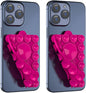 Silicone Suction Phone Holder Mount,Silicon Adhesive Phone Accessory for iPhone and Android, Hands-Free Mirror Shower Phone Holder,TikTok Videos and Selfies (Rose Pink 2Pack, Double Sided)