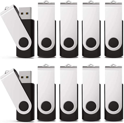 KEXIN 20 Pack 32 GB Flash Drive 3.0 Thumb Drive 32G Transfer Speed Up to 80MB/s Swivel USB 3.0 Flash Drive 20 Pack 3.0 Jump Drive Black