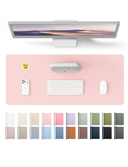 YSAGi Large Extended PU Leather Desk Pad Protector – Non-Slip Waterproof Desk Mat for Office & Home, Easy Clean Mouse Pad & Laptop Writing Blotter 35.4"x17" Black — 23.6" x 13.8"