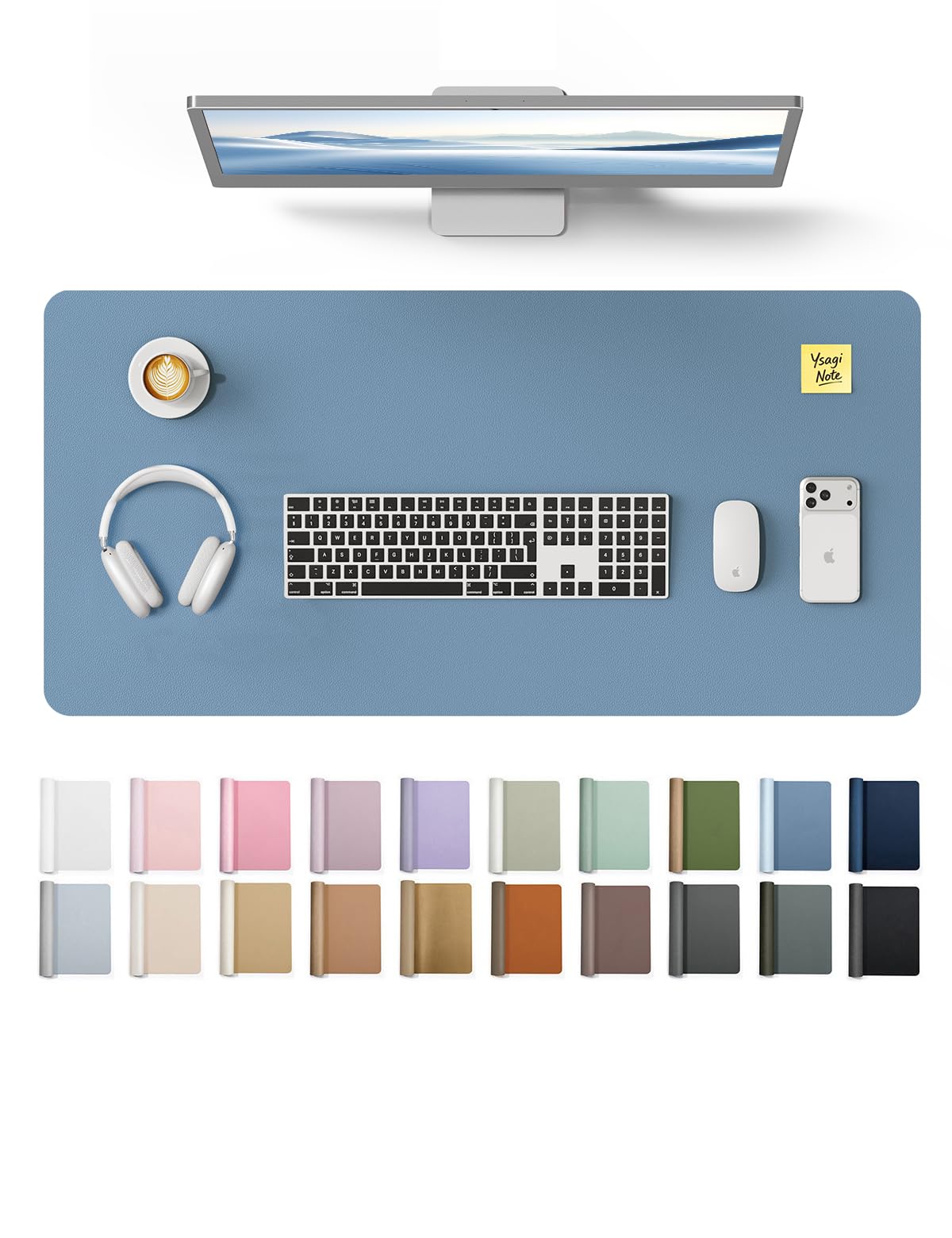 YSAGi Desk Protector&Blotter, Non-Slip Waterproof Leather Mouse Pad