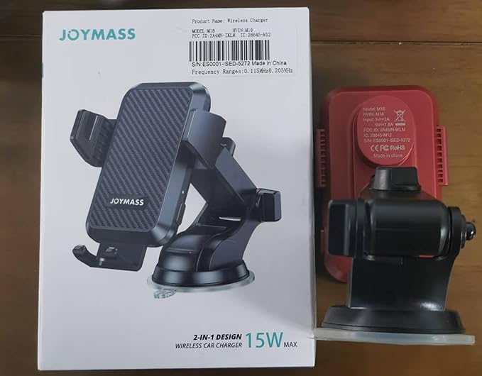 JOYMASS Wireless Car Charger, Phone Holders for Your Car, 15W Auto Clamping Phone Mount Car Accessories for iPhone 16 15 14 13 12 Mini Pro Max 11, Samsung Galaxy S24 Ultra S23 S22+ Note 20, etc - Red