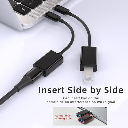 USB C to USB 3.0 Adapter [2 Pack], USB C Male to USB Female OTG Cable Thunderbolt3 to USB Adapter Compatible with MacBook Pro/Air, iPhone 16 Pro Max/16 Plus/16/15, Galaxy S24/S23/S22/S21