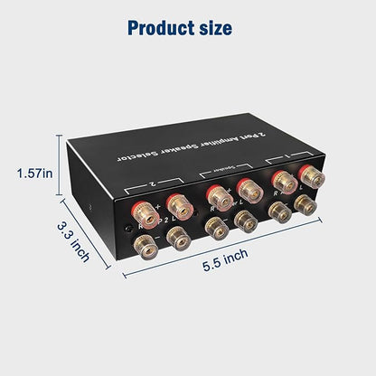 Y.D.F 2 Port Amplifier Speaker Selector, 2(1)-in-1(2)-Out Amp Speaker Switcher Selector, AMP A/B Switch Splitter 2-Way Loudspeaker Control Combiner Box
