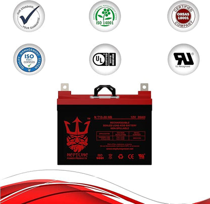 NT-12-35 NB 12V 35AH U1 Deep Cycle AGM Solar Battery Replaces 33Ah, 34Ah, 36Ah Brand Product