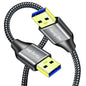 USB 3.0 A to A Male Cable 6 ft,Super Speed Type A Male to Male Cable USB 3.0 Double End USB Cord for Hard Disk, Cameras,Laptop Cooler, DVD Player and More (6FT/2M)