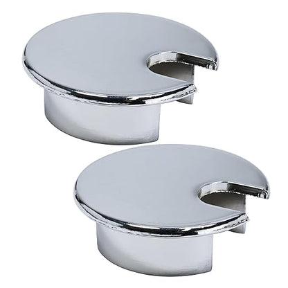 2 Pcs Desk Grommet 1-3/8" / 35 mm, Desk Cord Hole Cover, Cable Grommet Metal Zinc Alloy Materilal, Desk Hole Grommet for Home & Office Pc, Detachable Cable Cord Organizer-Bright Silver