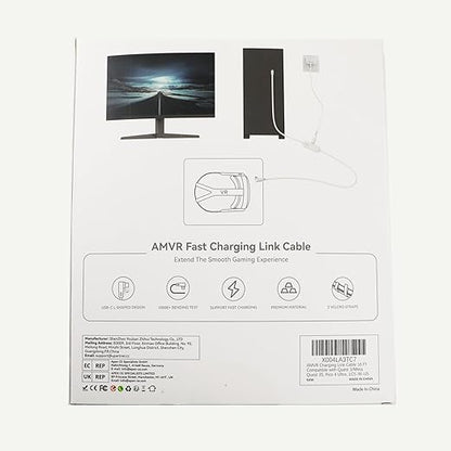 AMVR 16FT(5M) Charging Link Cable Accessories Compatible with Meta Quest 3/3S/Pico 4 - Data Line with Separate Fast Charging Port, High-Speed Max 5Mbps Transfer to PCVR/SteamVR, Play While Charger