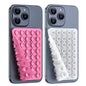 CMZZ Double Sided Silicone Suction Phone Holder Mount, Silicon Accessory for iPhone and Android, Hands-Free Mirror Shower Phone Holder, TikTok Videos and Selfies (Pink+Transparent)