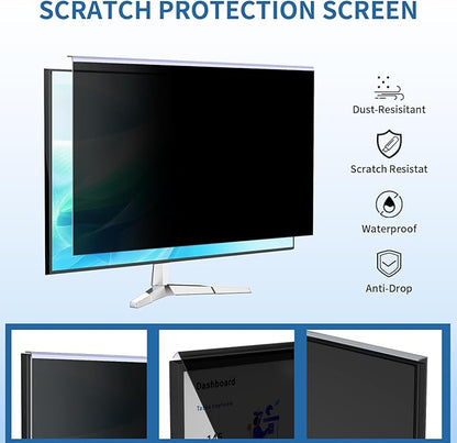 24 Inch Computer Privacy Screen for 16:9 Monitor, Anti-Blue Light Monitor Privacy Screen Filter, Anti-UV Computer Hanging Shield, Universal 23.6'', 23.8'', 24''