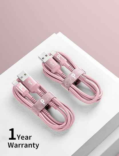iPhone Charger 6FT 2Pack, Lightning Cable [Apple MFi Certified] iPhone Fast Charging Cord Compatible with iPhone 14/13/12/11 Pro Max/XS MAX/XR/8/7/Plus/6S/6/SE/5S/iPad (Pink)