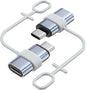 MoKo Lightning Female to USB C Male Adapter 2Pack, USB-C Lightning Adapter for iPhone Air 17 16 15 Pro Max Plus, iPad Pro/Air, Galaxy, iPhone to USB C Adapter for Data Sync, NOT for Audio/OTG, Gray