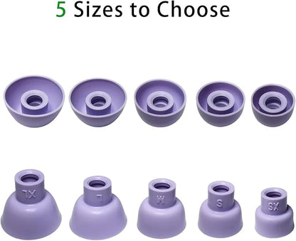 Replacement Earbud Tips for Powerbeats Pro2 Ear Tips [10 Pairs] – XL/L/M/S/XS Silicone Earbuds Tips Compatible with Beats Studio Buds/Beats Fit Pro/Solo Buds, Purple