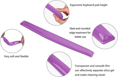 Silicone Gel Keyboard Wrist Rest Set Plus - ABRONDA Keyboard & Mouse Wrist Support Pad Office, Computer, Laptop, Mac - Durable, Comfortable and Pain Relief- Purple Set