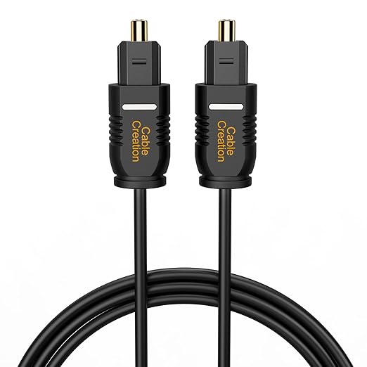 CableCreation Optical Digital Audio Cable 15FT 2-Pack, Thin Fiber Optic Toslink Gold Plated Optical S/PDIF Cord for Home Theater, Sound Bar, TV, PS4, Xbox, DVD/CD Player, Game Console& More, Black