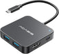 USB C Hub 10Gbps, Multiport Adapter with 4K 60Hz HDMI, 100W Power Delivery, 3 USB A3.1+1 USB-C 3.1 Data Port, USB C to HDMI Adapter for MacBook, Dell, Lenovo, Surface, iPad PRO, XPS(Grey)