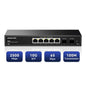 AUMOX PRO 5 Port Gigabit PoE Switch 78W 4PoE 1Uplink VLAN Network Splitter