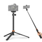 NEEWER BASICS 59"Selfie Stick Tripod Compatible with iPhone & DLSR Camera, Small Metal Compact Portable Travel Desk Stand with Remote Ball Head 2in1 Cell Phone Holder Mount for Video Recording Filming
