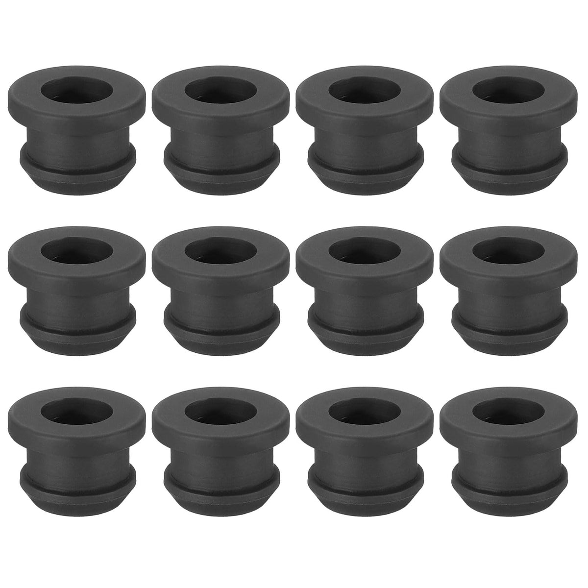 PATIKIL 32.6mm / 1-1/4 Inch Drill Hole,1 Inch ID Rubber Grommets, 3Pcs Top Hat Grommet for Wiring Eyelet Ring Gasket Automotive Firewall Cable Hole Plugs Wires Protection, Black