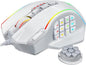 Redragon Gaming Mouse, MMO Gaming Mouse UP 12400 DPI, 19 Macro Programmable Buttons, RGB Mouse with 12 Side Buttons, 8 * 2.4g Weight Tuning for PC Laptop MOBA FPS, White