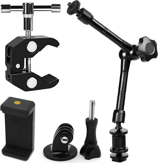 Niewalda 11" Articulating Magic Arm with 1/4" & 3/8" Threaded Super Clip