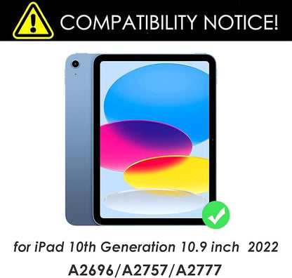 Keyboard Case for iPad 10th 10.9" 2022,iPad 11" A16 11th 2025-7 Color Backlight,Touchpad Detachable Slim Cover with Pencil Holder (Black)