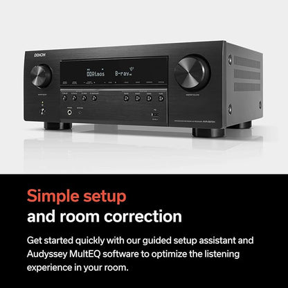 Denon AVR-S970H 8K Ultra HD 7.2 Channel (90Watt X 7) AV Receiver - Built for Gaming, Music Streaming, 3D Audio & Video, Alexa + HEOS, Black
