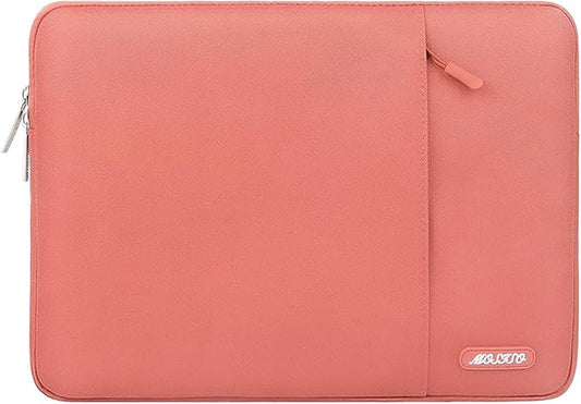 MOSISO Laptop Case 13 inch, 13 inch Laptop Sleeve Compatible with MacBook Air M4 M3 M2 M1 2025-2018 / Pro M2 M1 2025-2016, Polyester Vertical Computer Sleeve Bag with Pocket, Coral