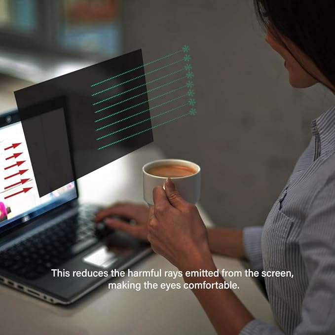 24 Inch - 16:9 Aspect Ratio - Computer Privacy Screen Filter for Widescreen Monitor - Anti-Glare - Anti-Scratch Protector Film - Protects Your Eyes from Harmful Glare and Blue Light