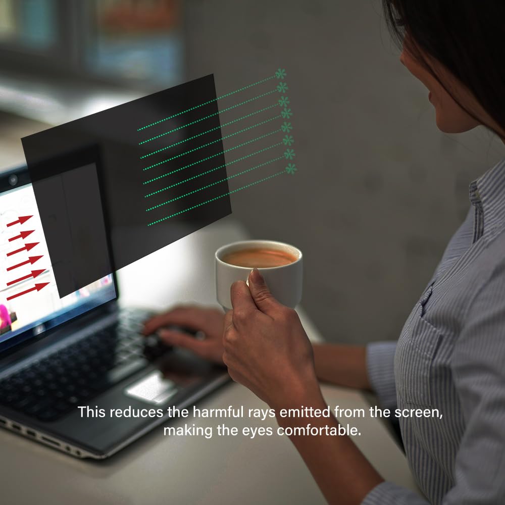 WELINC 24 Inch - 16:9 Aspect Ratio - Computer Privacy Screen Filter for Widescreen Monitor - Anti-Glare - Anti-Scratch Protector Film - Protects Your Eyes from Harmful Glare and Blue Light