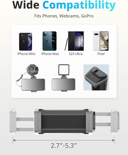 UBeesize Overhead Phone Mount Flexible Webcam Arm with Phone Holder and Ball Head Overhead Tripod for Phone Drawing Live Streaming Cooking Flat Photography