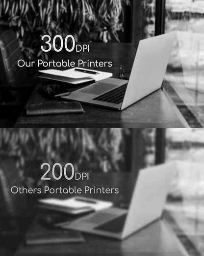 Portable Printers Wireless for Travel, Inkless Thermal Printer, Small Bluetooth Mobile Printer Support 8.5" X 11" Letter & A4 Thermal Paper, Compatible with iPhone Phone Laptop for Home Office Receipt