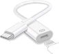 USB C to Lightning Headphone Audio Adapter, Type C Male to Female Lightning Earphone Converter with Charge/Data Transfer, Compatible with iPhone 17/16/15 Plus/Pro/Max, iPad Pro/Air 6/5/4, MacBook