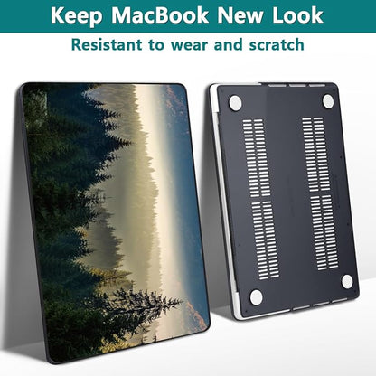 Teryeefi for MacBook Pro 14 inch Case M4 M3 M2 M1 2024 2023 2021 (Model:A3112 A3401 A3185 A2918 A2992 A2779 A2442), Hard Shell Cover + Keyboard Cover, Forest Landscape